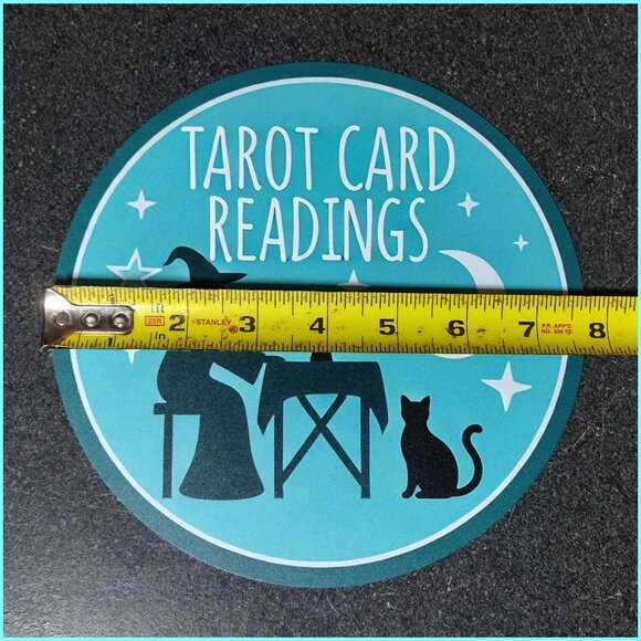 New -  Circular Metal Tarot Card Readings Sign - Picture 3 of 4